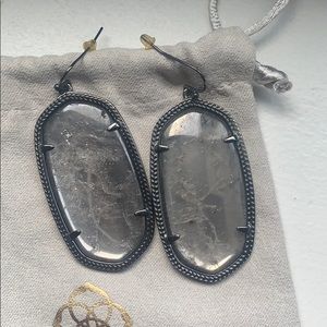 KENDRA SCOTT MIRRORED GUNMETAL ELLE EARRINGS